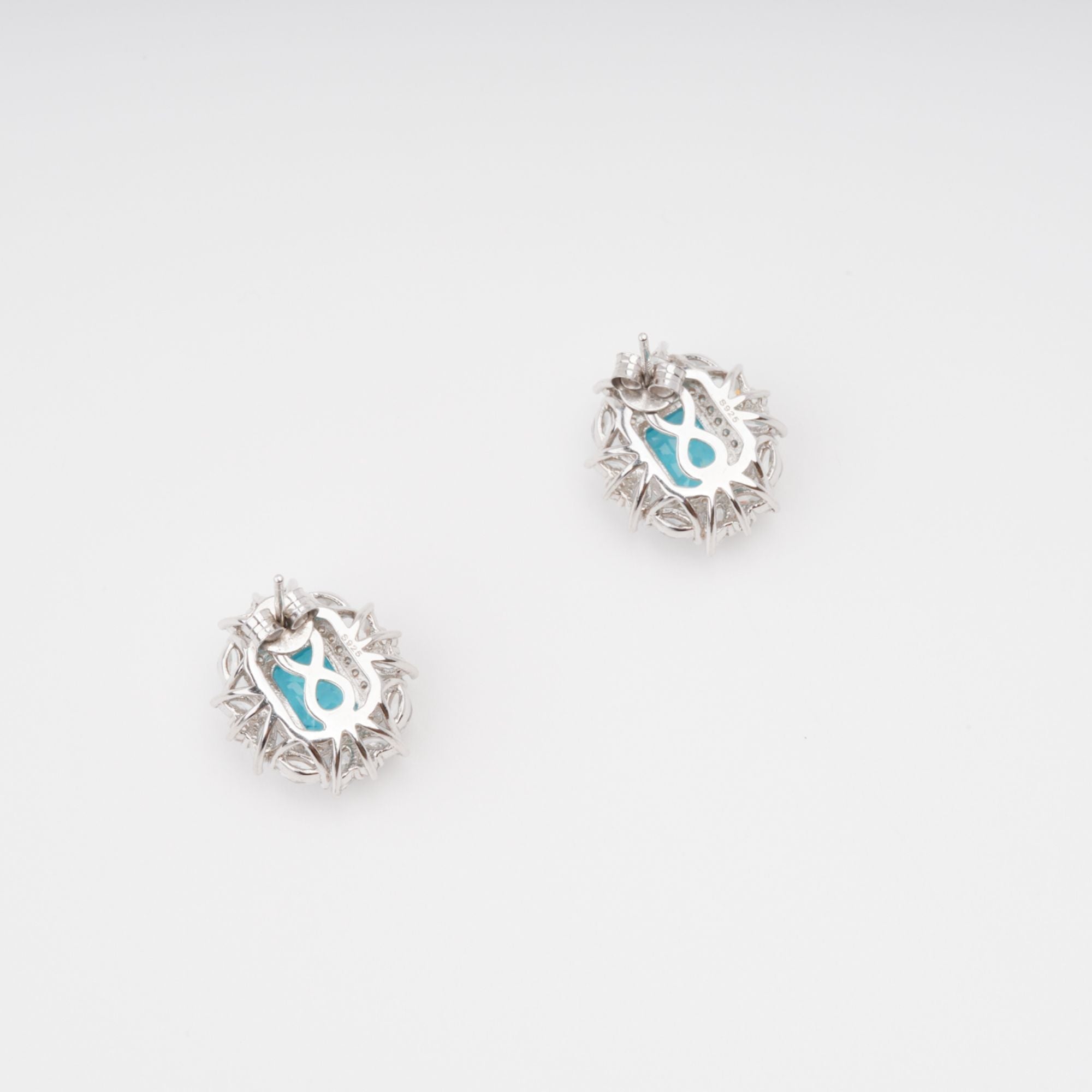 Kaisu Aquamarine Emerald Cut Gemstone Sterling Silver Earrings Avalabel