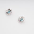 Kaisu Aquamarine Emerald Cut Gemstone Sterling Silver Earrings Avalabel