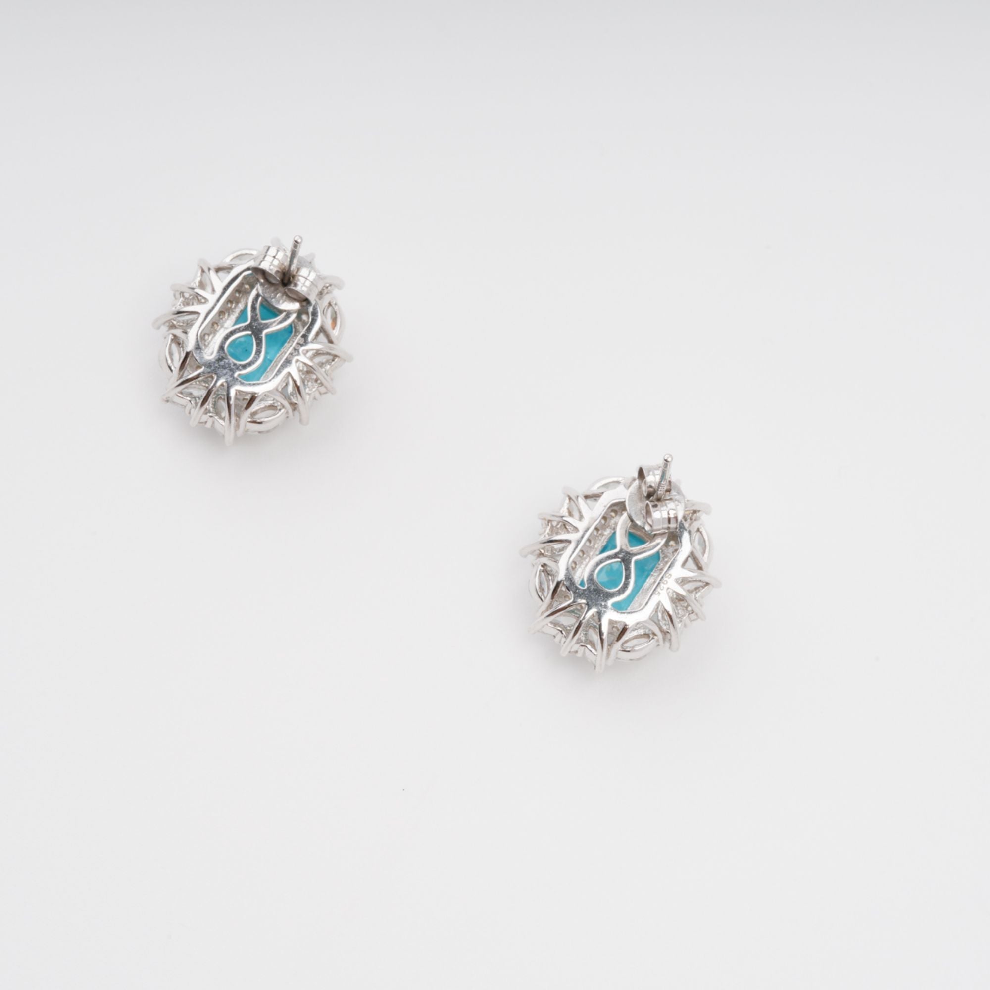 Kaisu Aquamarine Emerald Cut Gemstone Sterling Silver Earrings Avalabel