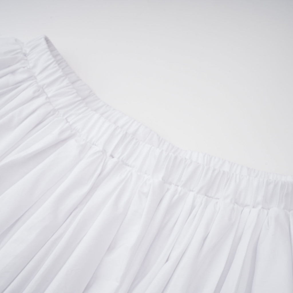 Tiffany White Off-Shoulder Ruched Blouse & Skirt Set Avalabel