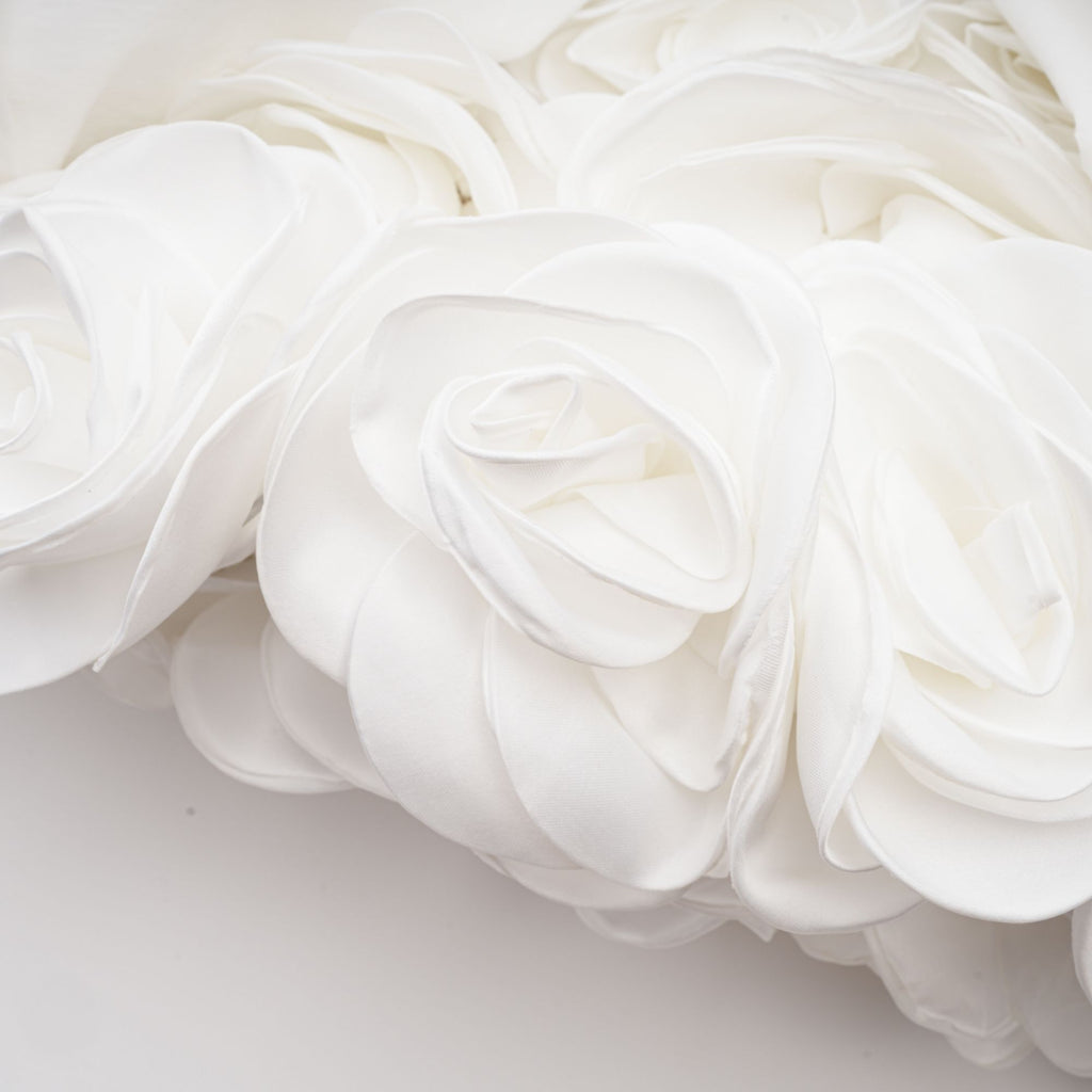 Lucie white petal-layered strapless corset mini dress Avalabel
