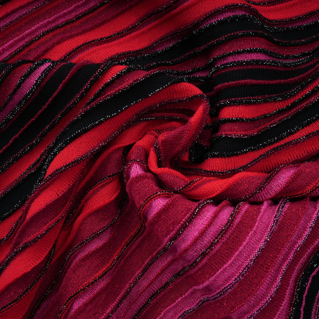 Ulysse Red Metallic Knit Halterneck Maxi Dress Avalabel
