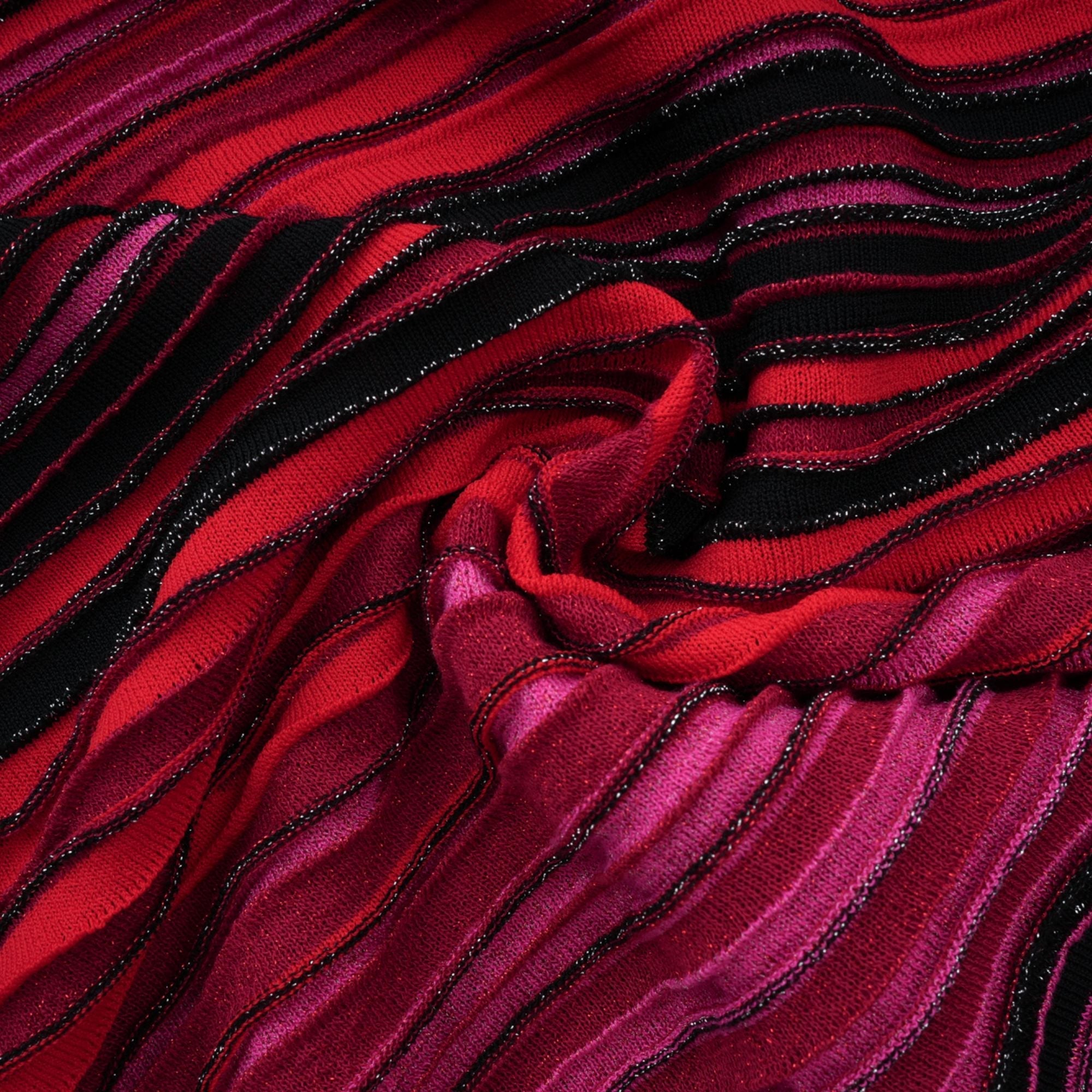 Ulysse Red Metallic Knit Halterneck Maxi Dress Avalabel