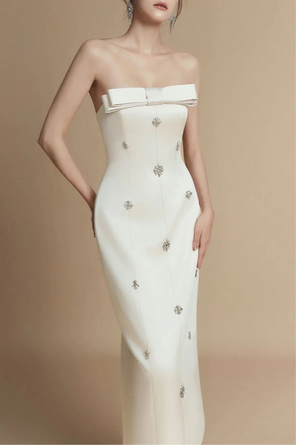 Sheath Straight Across Neck Taffeta Midi Dress Avalabel