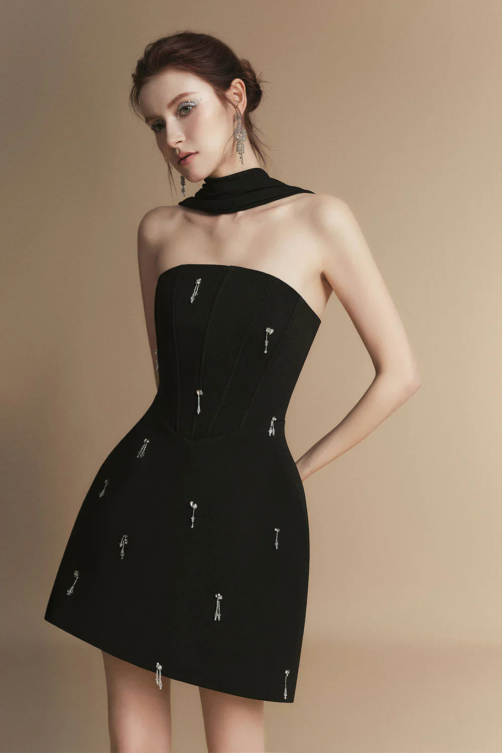 A-line Sleeveless Polyester Mini Dress Avalabel