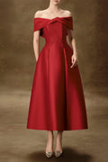 HEBE STRAPLESS MIDI DRESS IN RED Avalabel