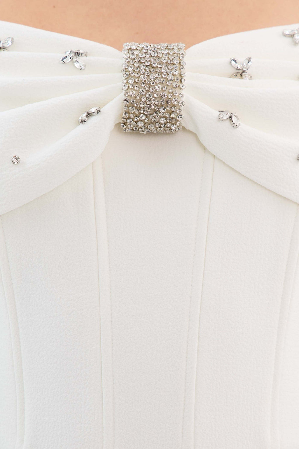 Off Shoulder Crystal Embellished Midi Dress Avalabel