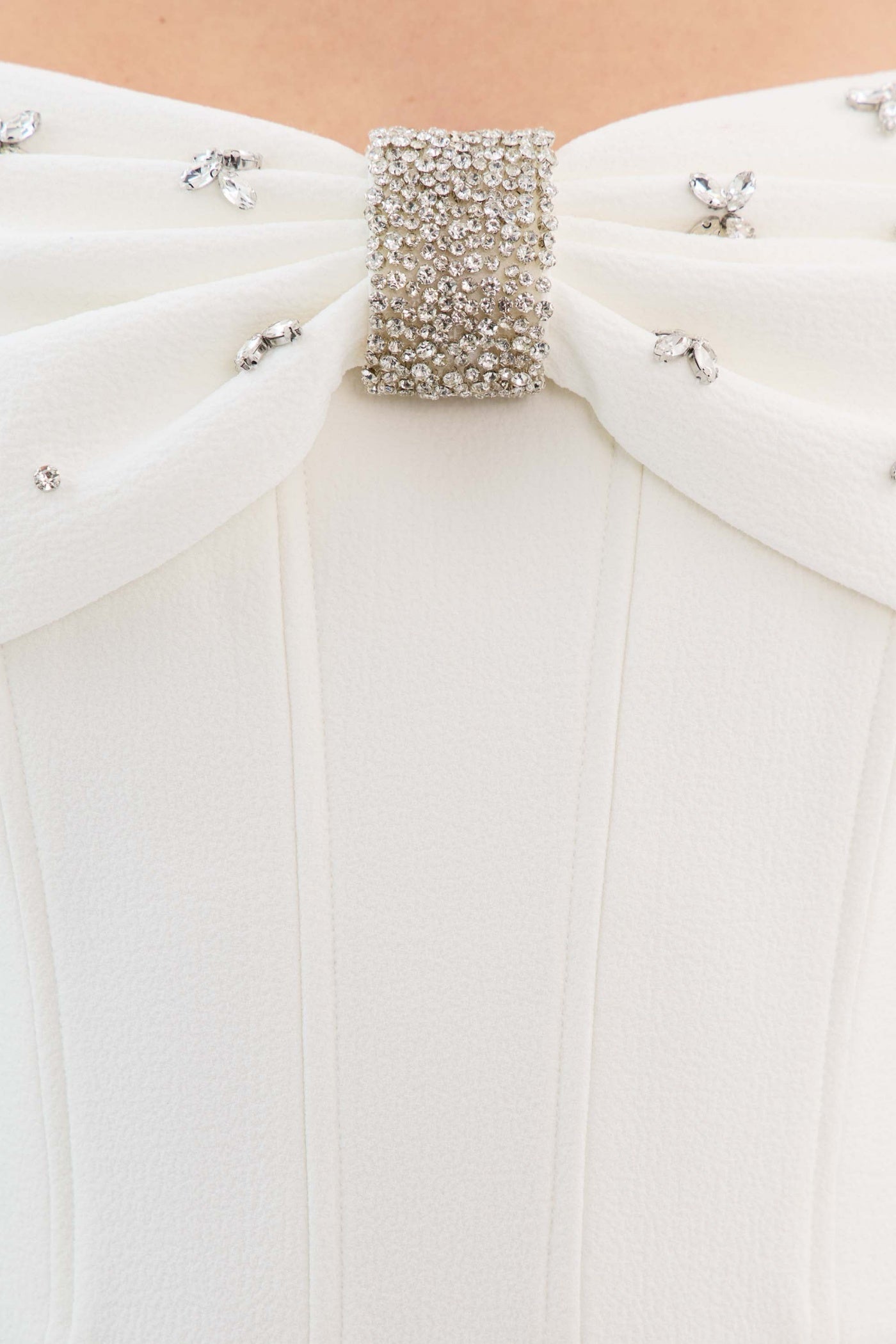 Off Shoulder Crystal Embellished Midi Dress Avalabel