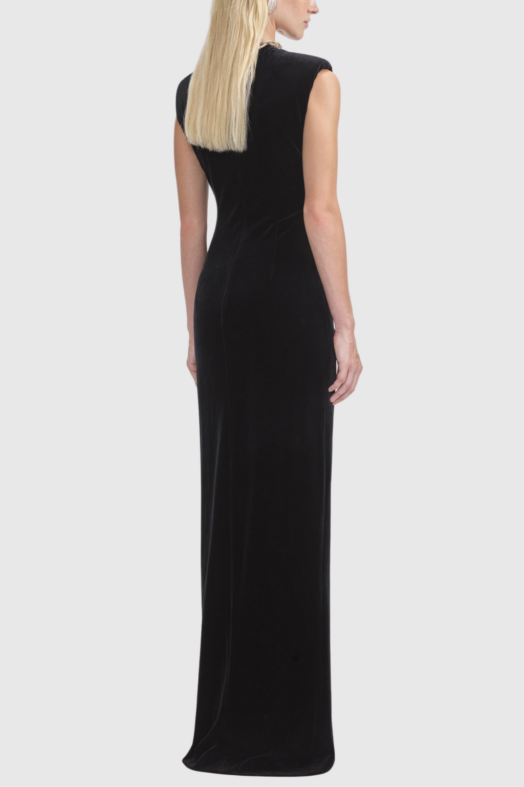 Dalila Velvet Chain-Embellished Maxi Dress Avalabel