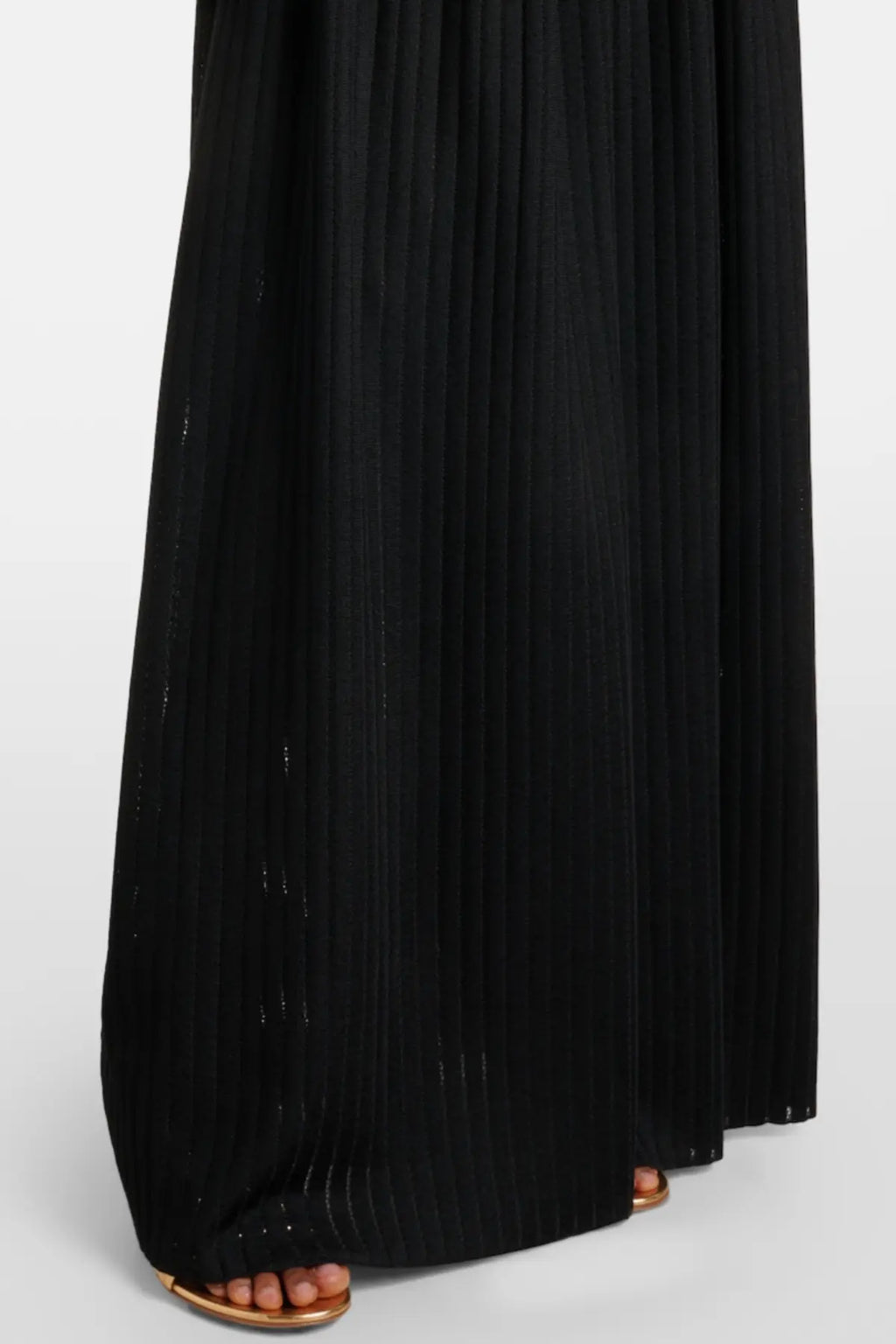 Deasa Strapless Belted Knit Maxi Dress - Black Avalabel