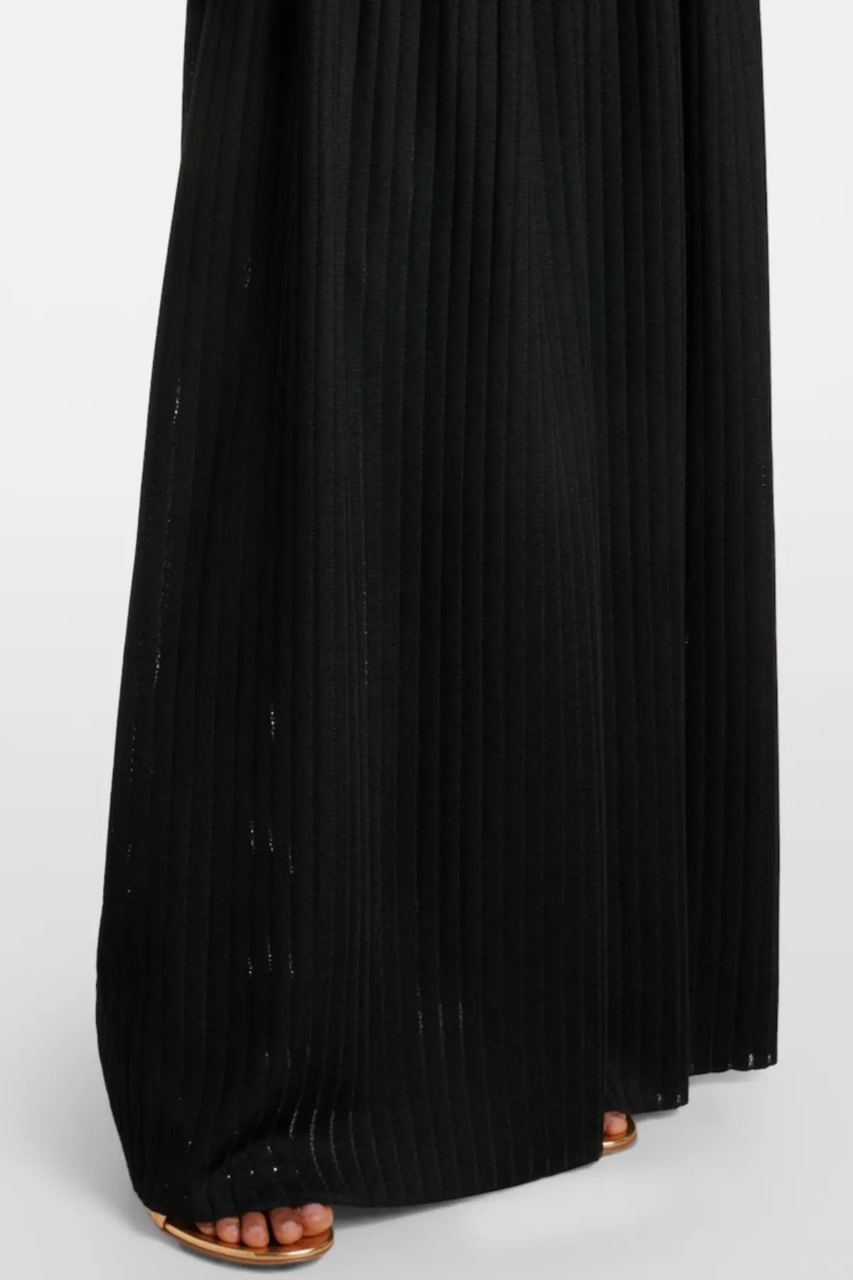 Deasa Strapless Belted Knit Maxi Dress - Black Avalabel