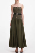 Deasa Strapless Belted Knit Maxi Dress - Green Avalabel
