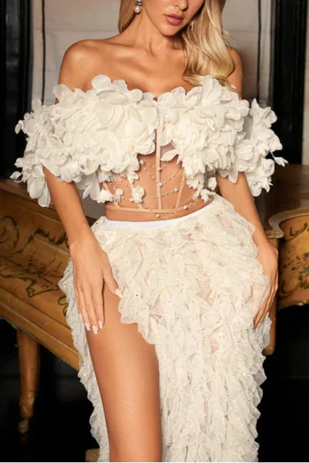 DEDRIK OFF SHOULDER CORSET TULLE SKIRT SET Avalabel