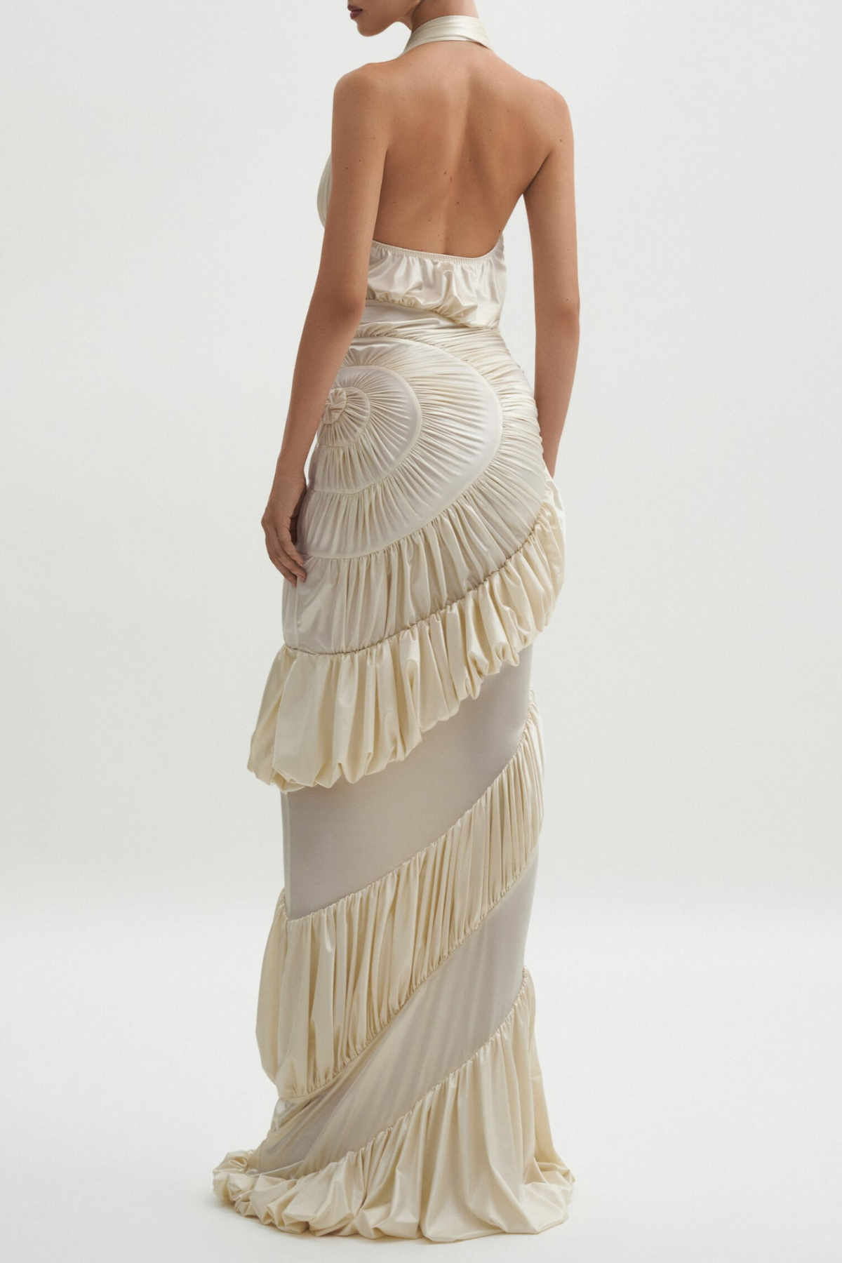 Dejana Halter Shirred Maxi Dress Avalabel