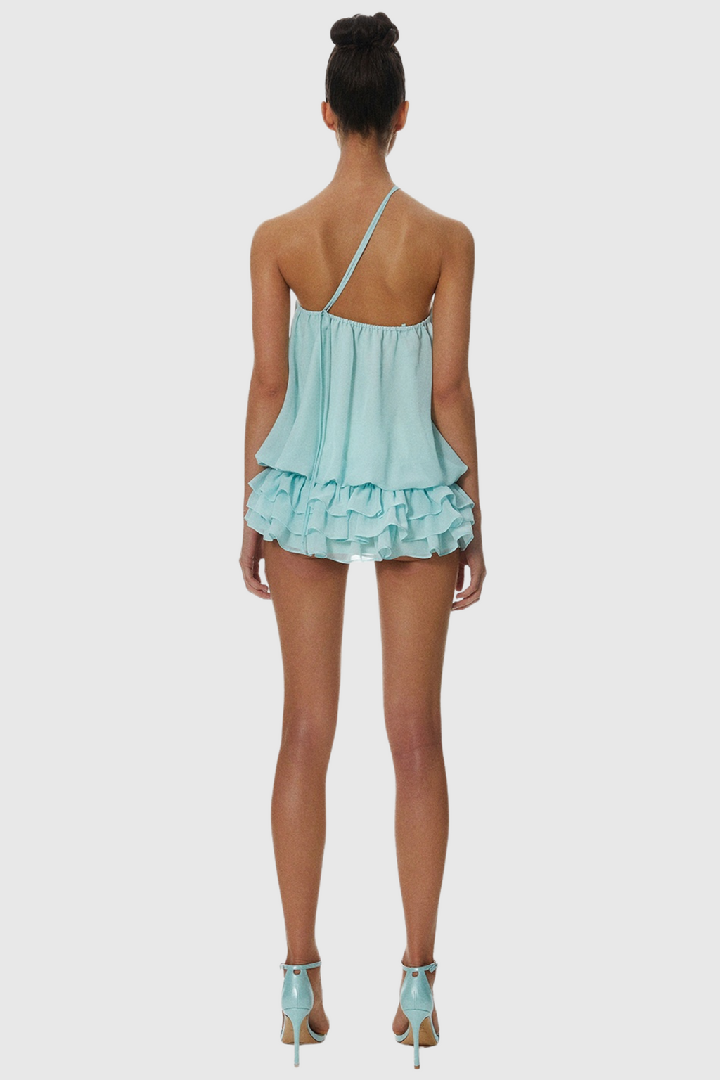 Dellesa Floral One Shoulder Top - Blue Avalabel