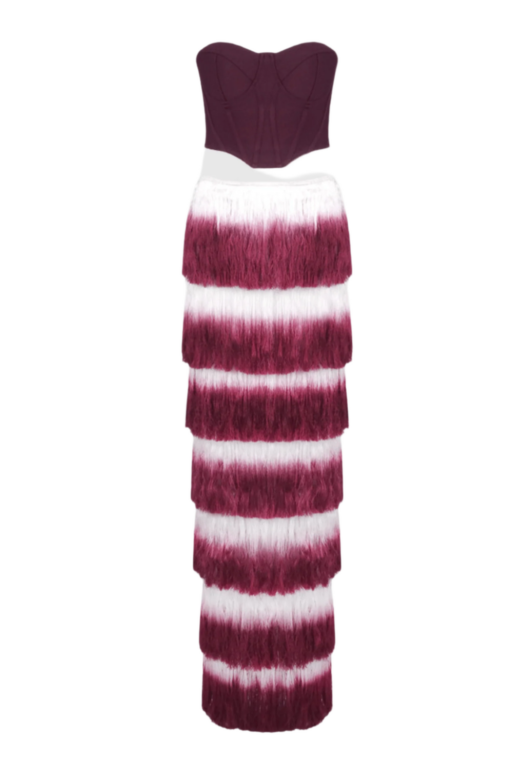 Despo Gradient Fringe Corset Two Piece Bandage Set Avalabel