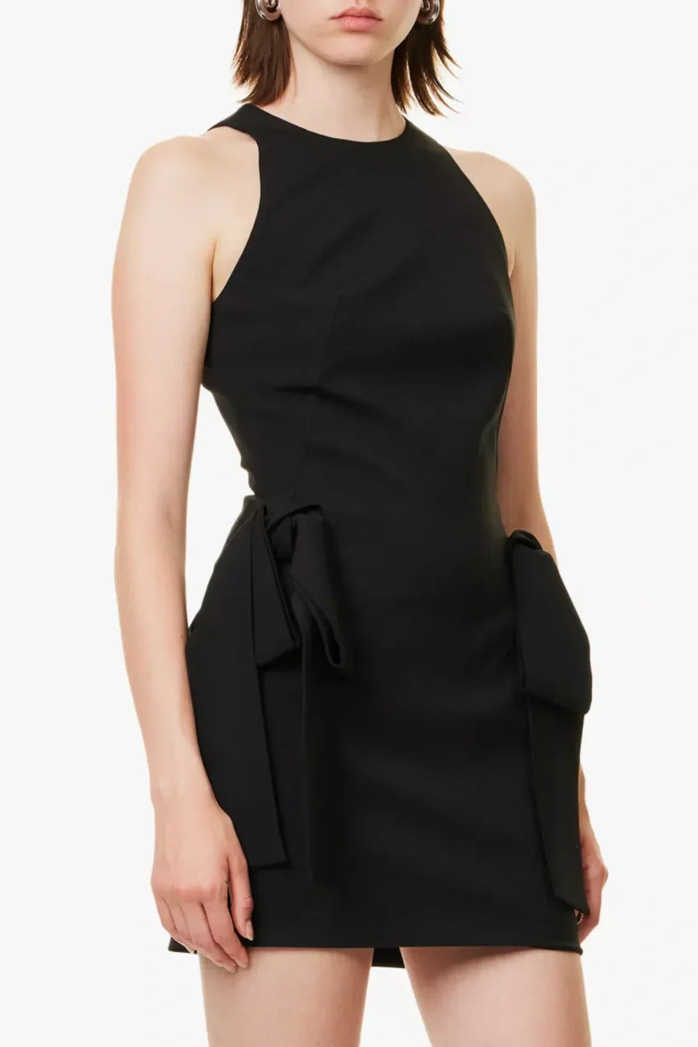 Dinah Bow-Side Sleeveless Mini Dress Avalabel