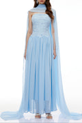 Rebecca blue Floral Embroidered Pleated Maxi Dress Avalabel