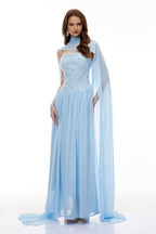 Rebecca blue Floral Embroidered Pleated Maxi Dress Avalabel