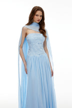 Rebecca blue Floral Embroidered Pleated Maxi Dress Avalabel