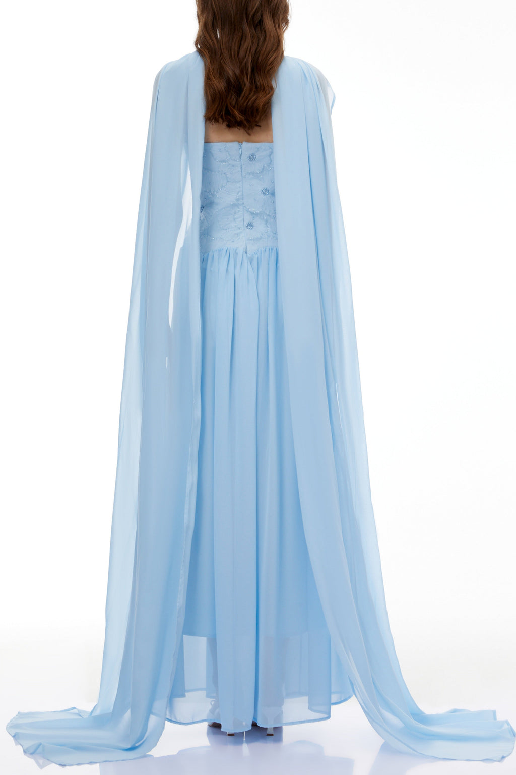 Rebecca blue Floral Embroidered Pleated Maxi Dress Avalabel