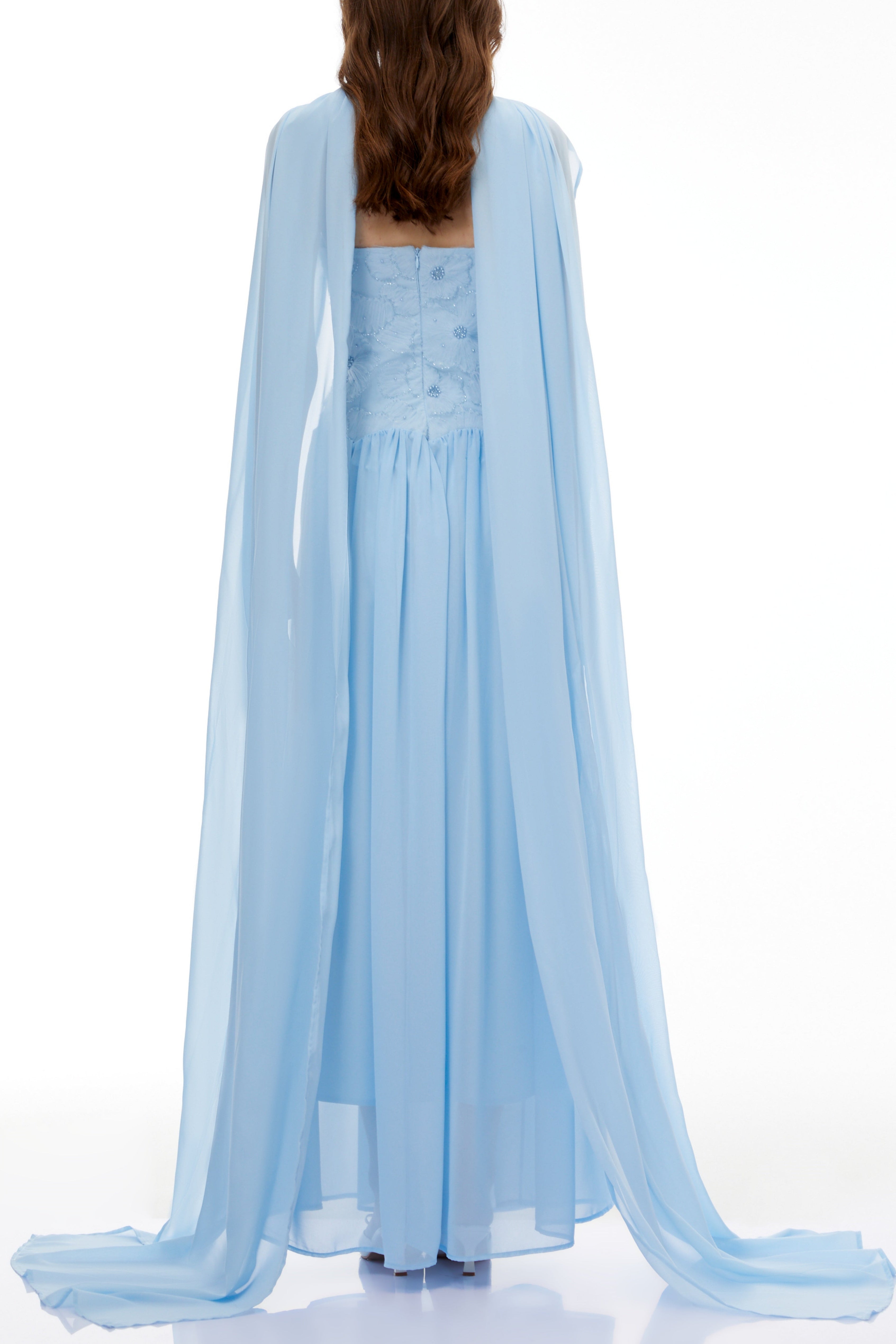 Rebecca blue Floral Embroidered Pleated Maxi Dress Avalabel