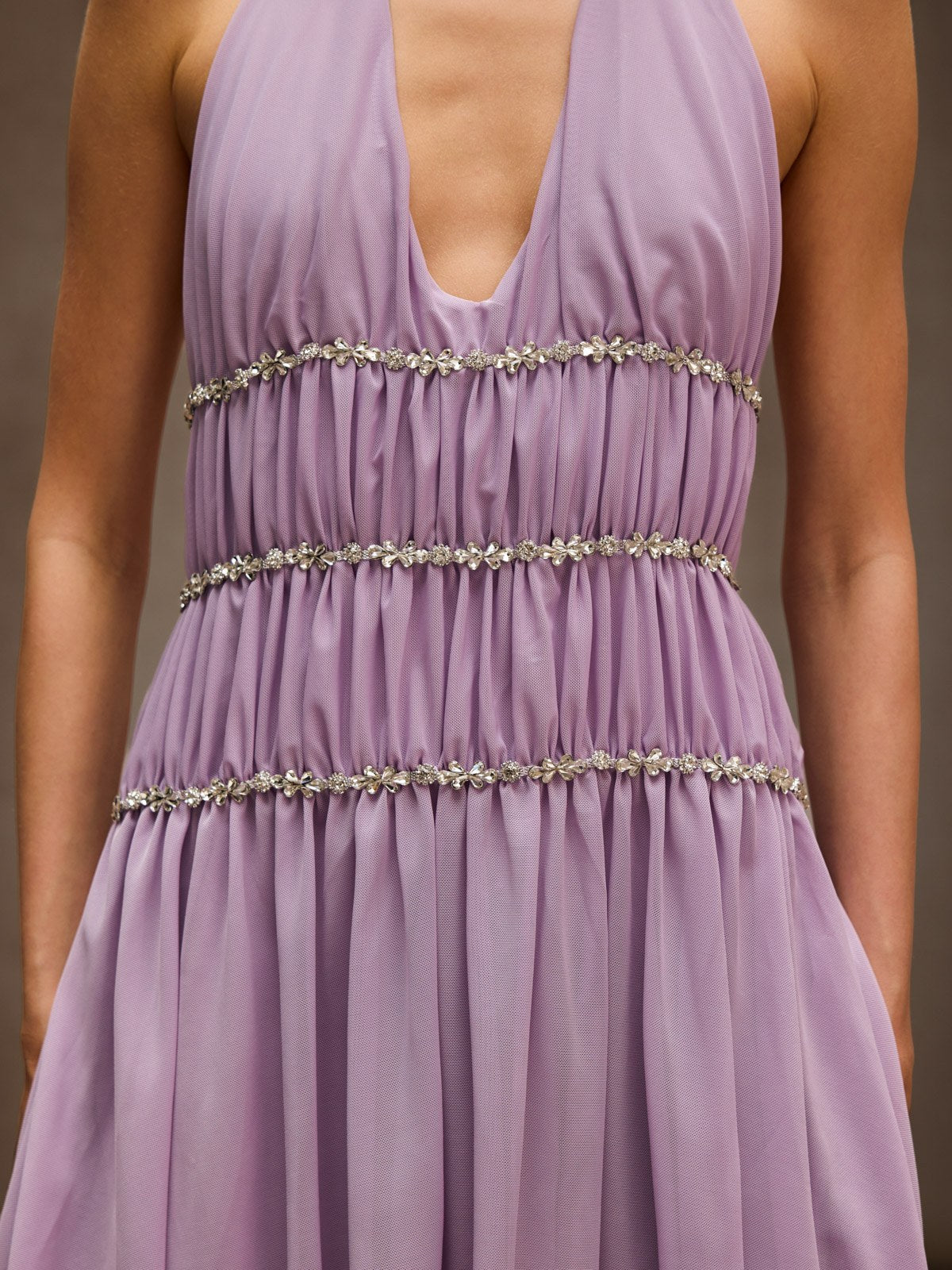 Doutzen Halterneck Rhinestone Mini Dress Avalabel