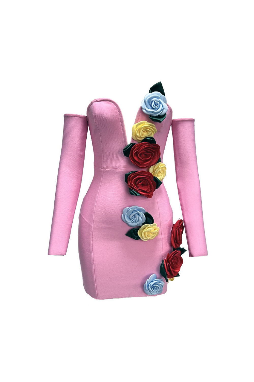 Eigra 3d Flower Tube Top Mini Dress Avalabel