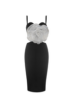 Jacey Mesh Flower Bandage Midi Dress Avalabel