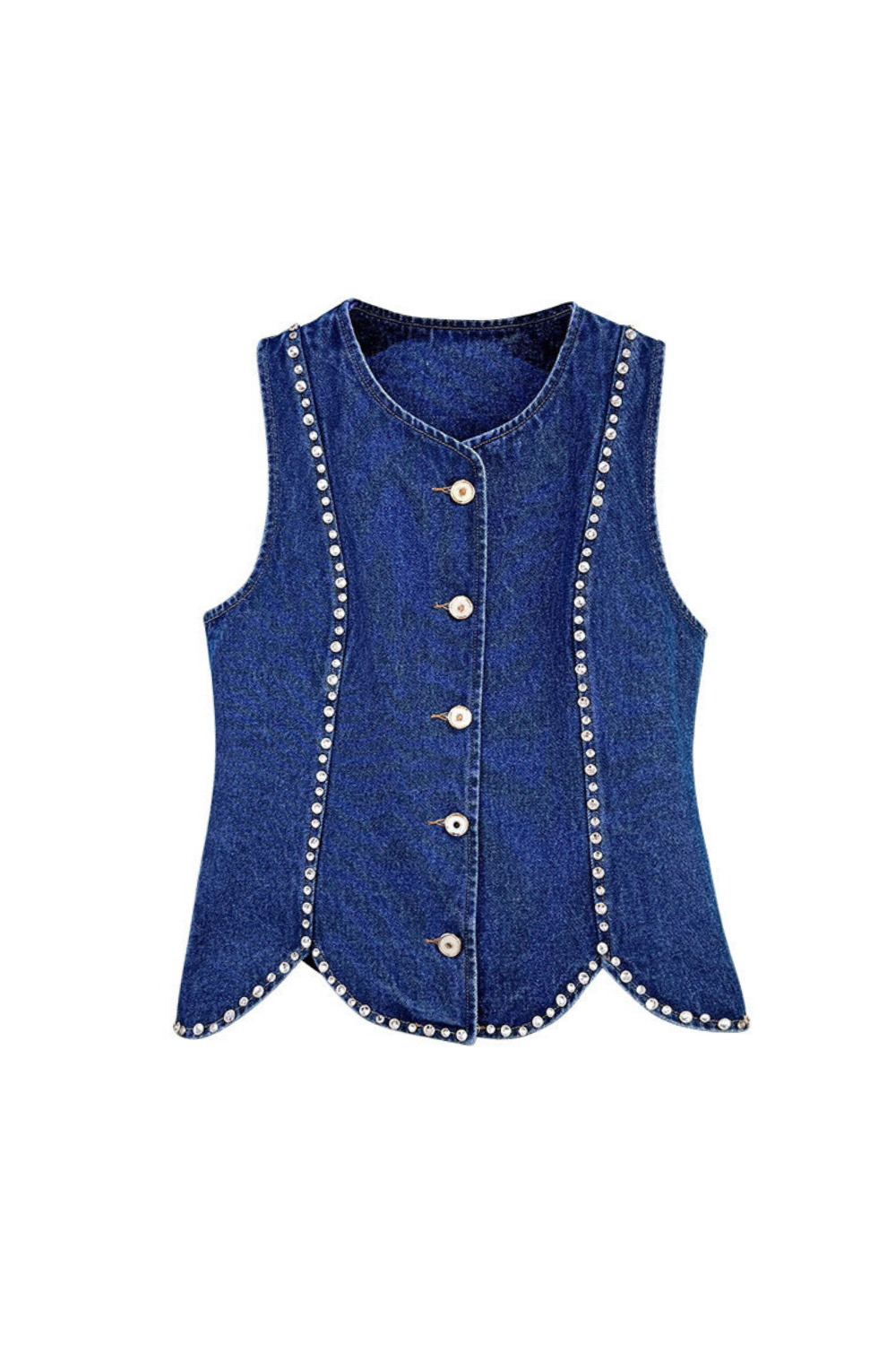 Rhinestone Denim Top in Blue Avalabel