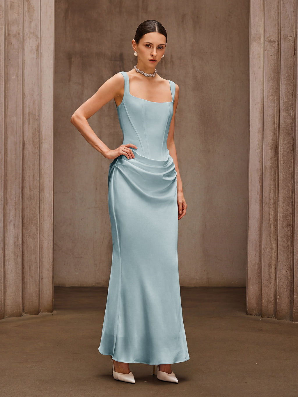 Duyen Sleeveless Corset Maxi Dress In Mint Avalabel