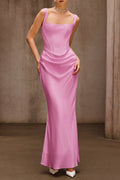 Duyen Sleeveless Corset Maxi Dress In Pink Avalabel