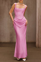 Duyen Sleeveless Corset Maxi Dress In Pink Avalabel