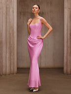 Duyen Sleeveless Corset Maxi Dress In Pink Avalabel