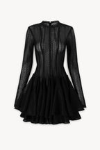 GIANA Long Sleeve Crochet Mini Dress Avalabel
