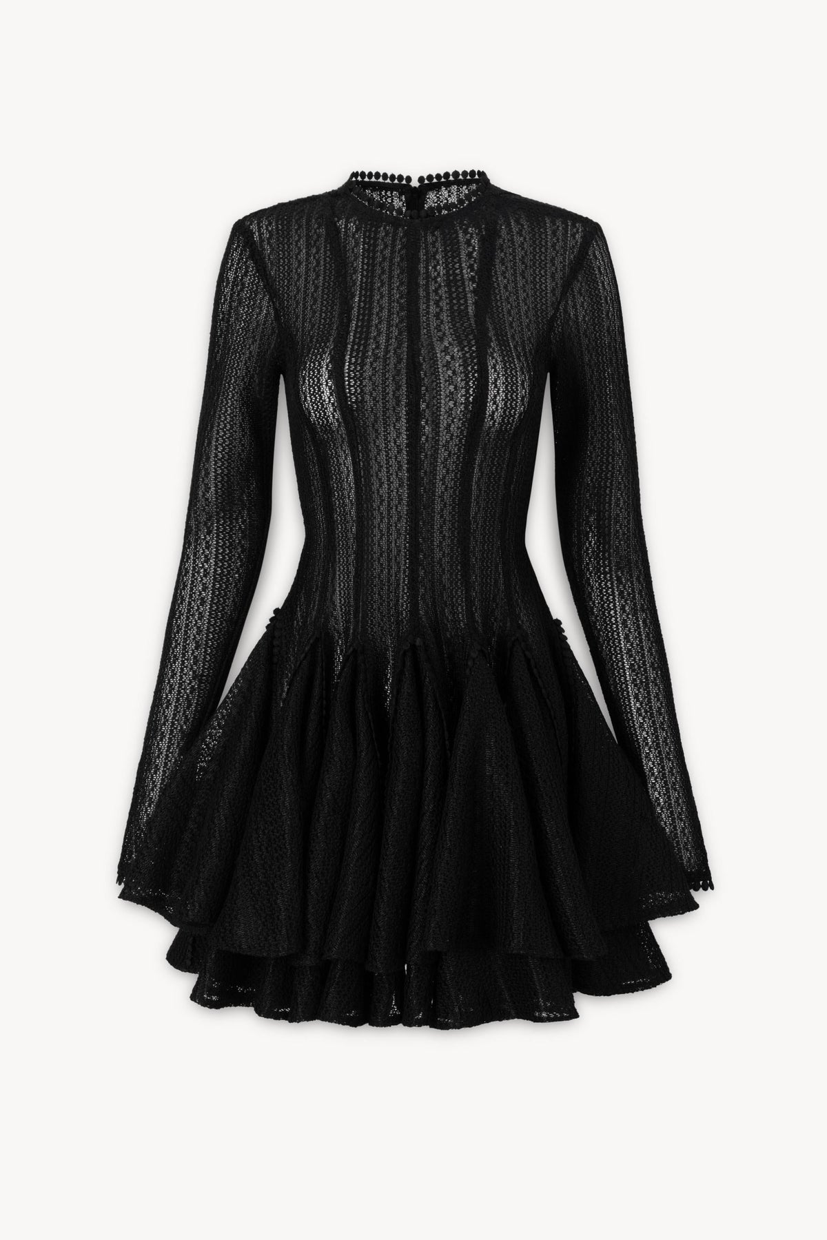 GIANA Long Sleeve Crochet Mini Dress Avalabel