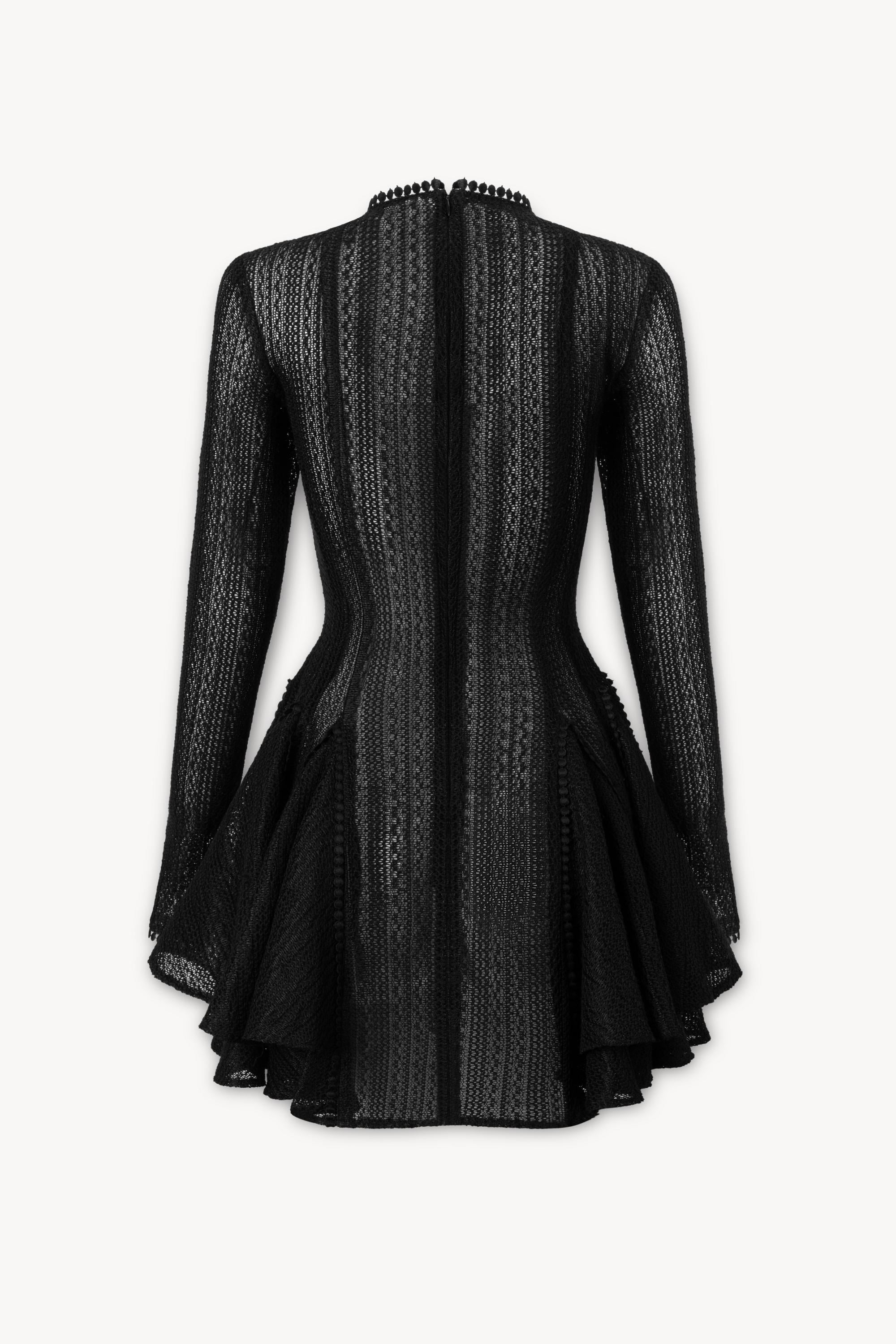GIANA Long Sleeve Crochet Mini Dress Avalabel