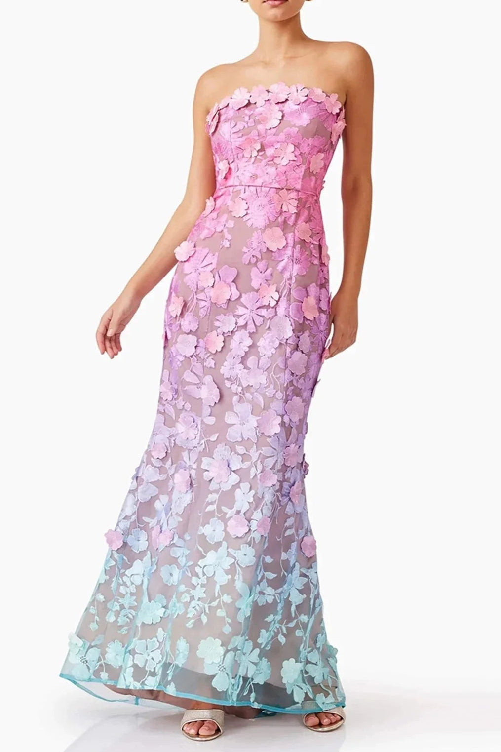 Off-Shoulder Sleeveless Gradient Dress Avalabel
