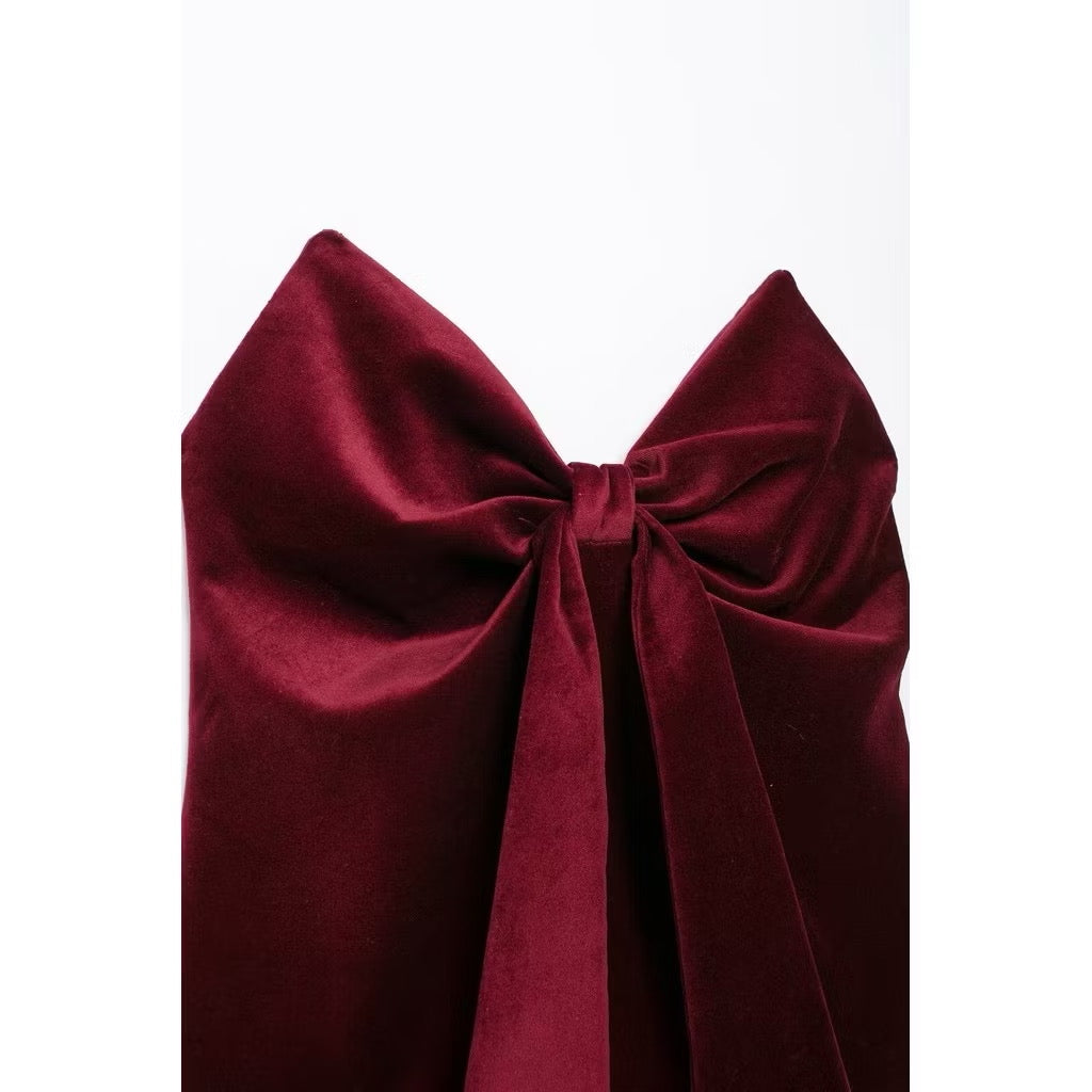 Milan Velvet Top In Wine Red Avalabel