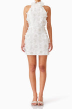 Cherry Blossom Mini Dress in White Avalabel