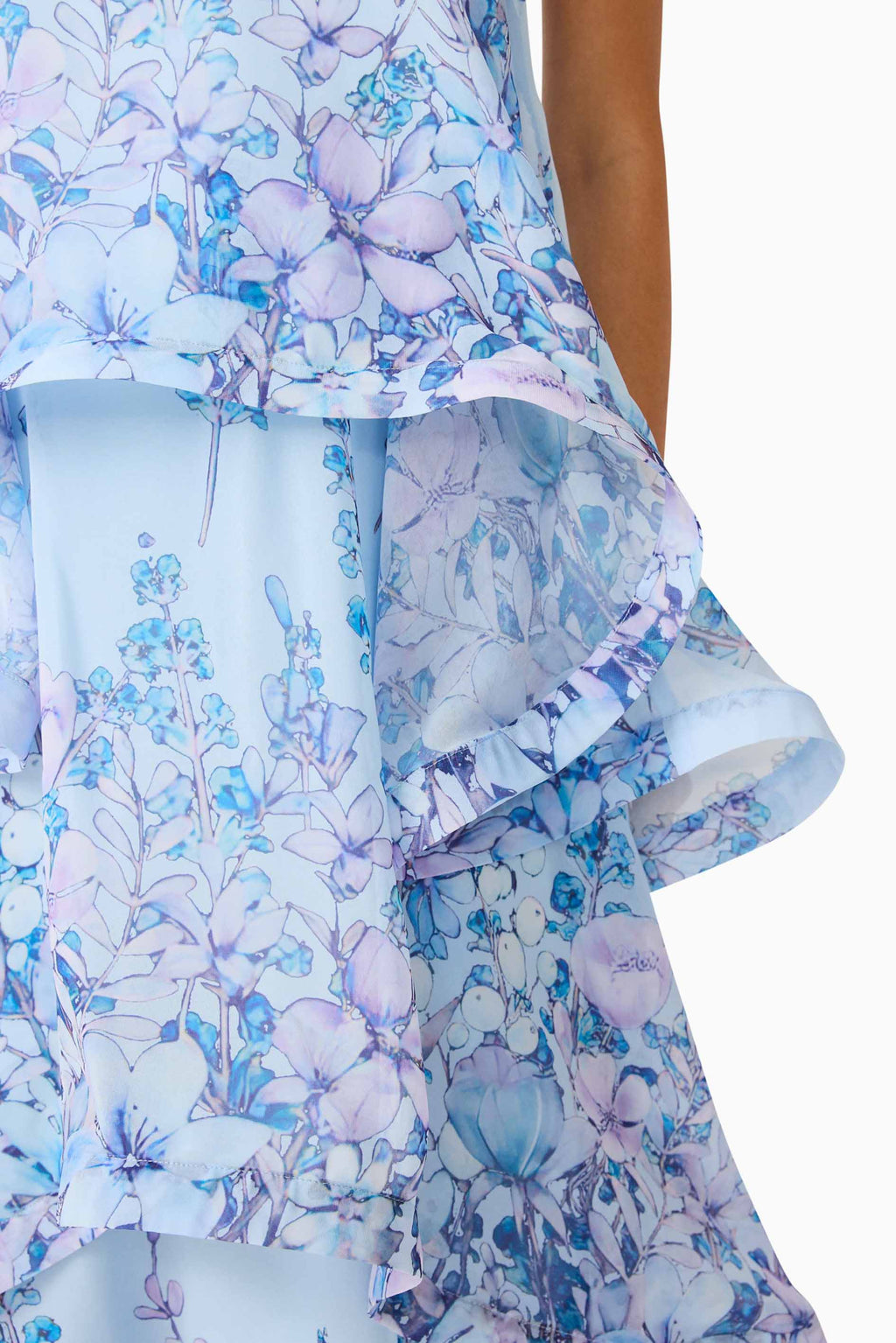 Sandy Tiered Maxi Dress In Baby Blue Floral Avalabel