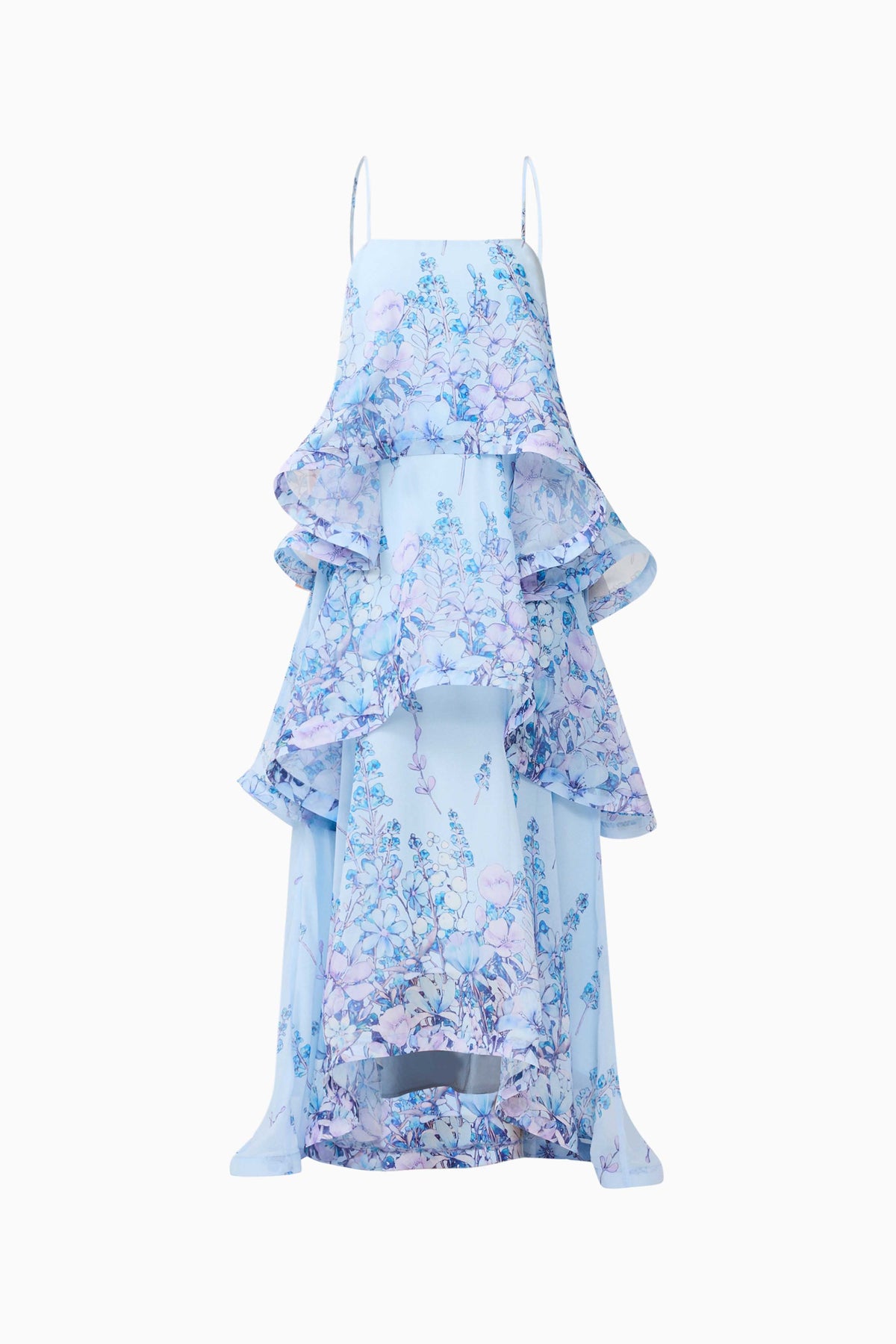 Sandy Tiered Maxi Dress In Baby Blue Floral Avalabel