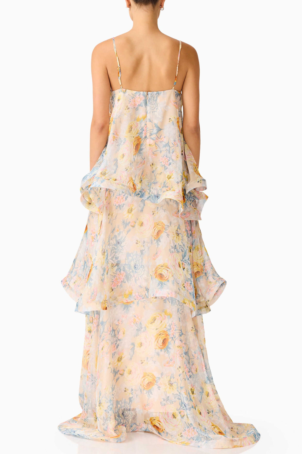 Sandy Tiered Maxi Dress In Yellow Floral Avalabel