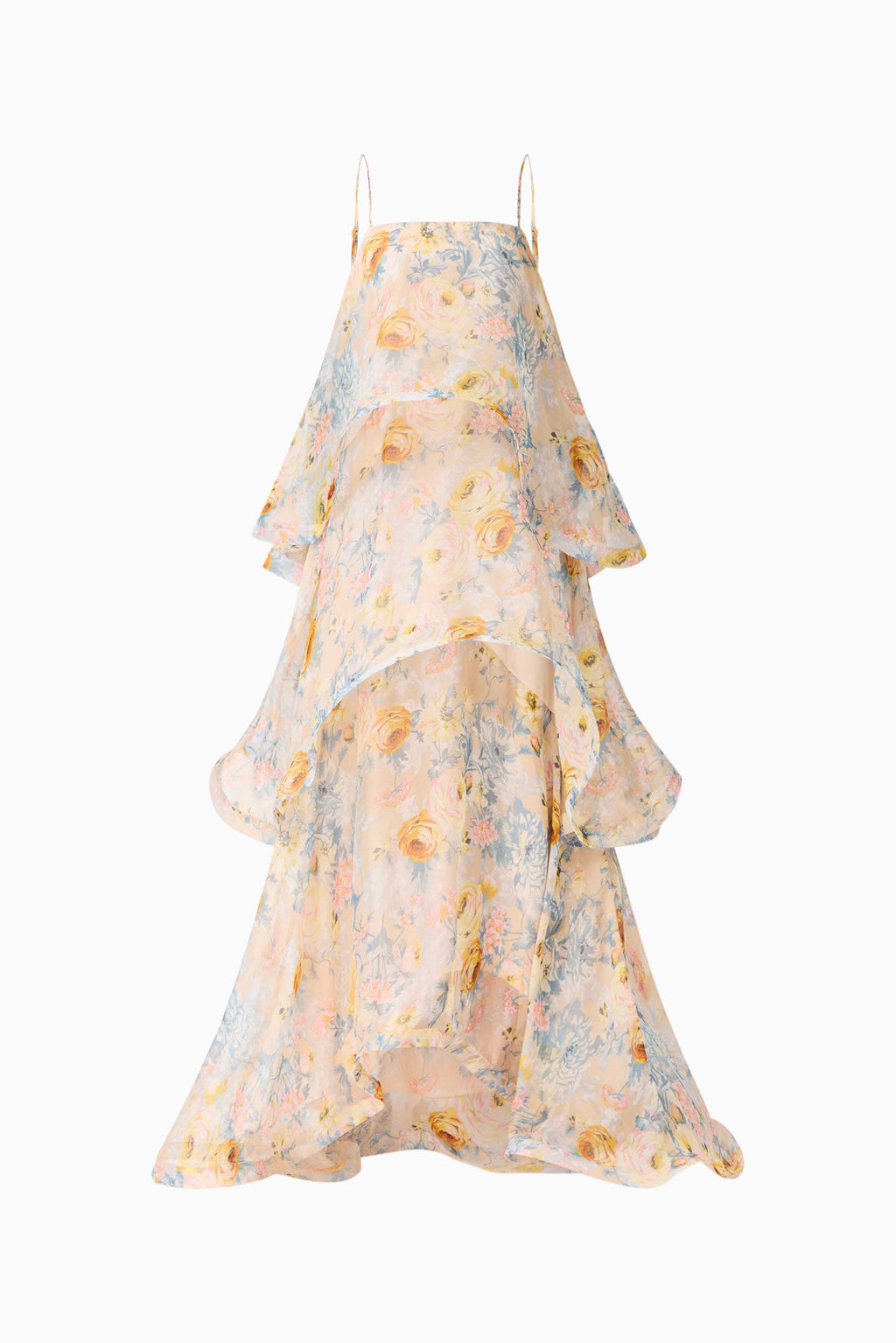 Sandy Tiered Maxi Dress In Yellow Floral Avalabel