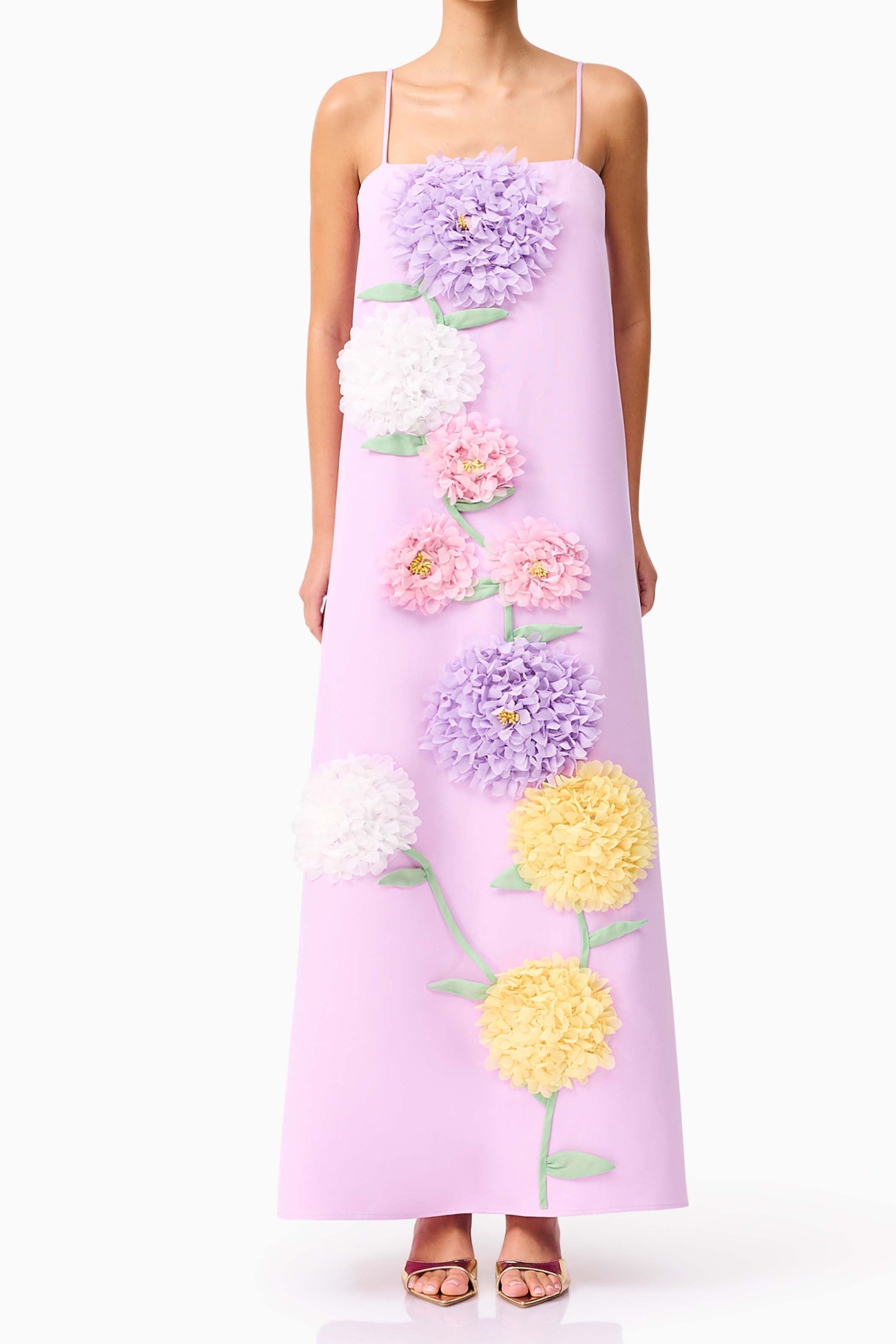Kristin Buttercup Embroidered Maxi Dress in Purple Avalabel