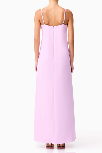 Kristin Buttercup Embroidered Maxi Dress in Purple