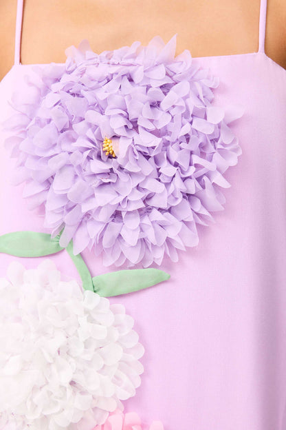 Kristin Buttercup Embroidered Maxi Dress in Purple
