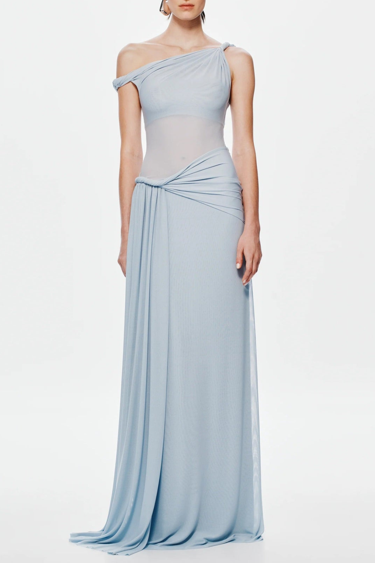 Edina Off Shoulder Twist Maxi Dress - Blue Avalabel