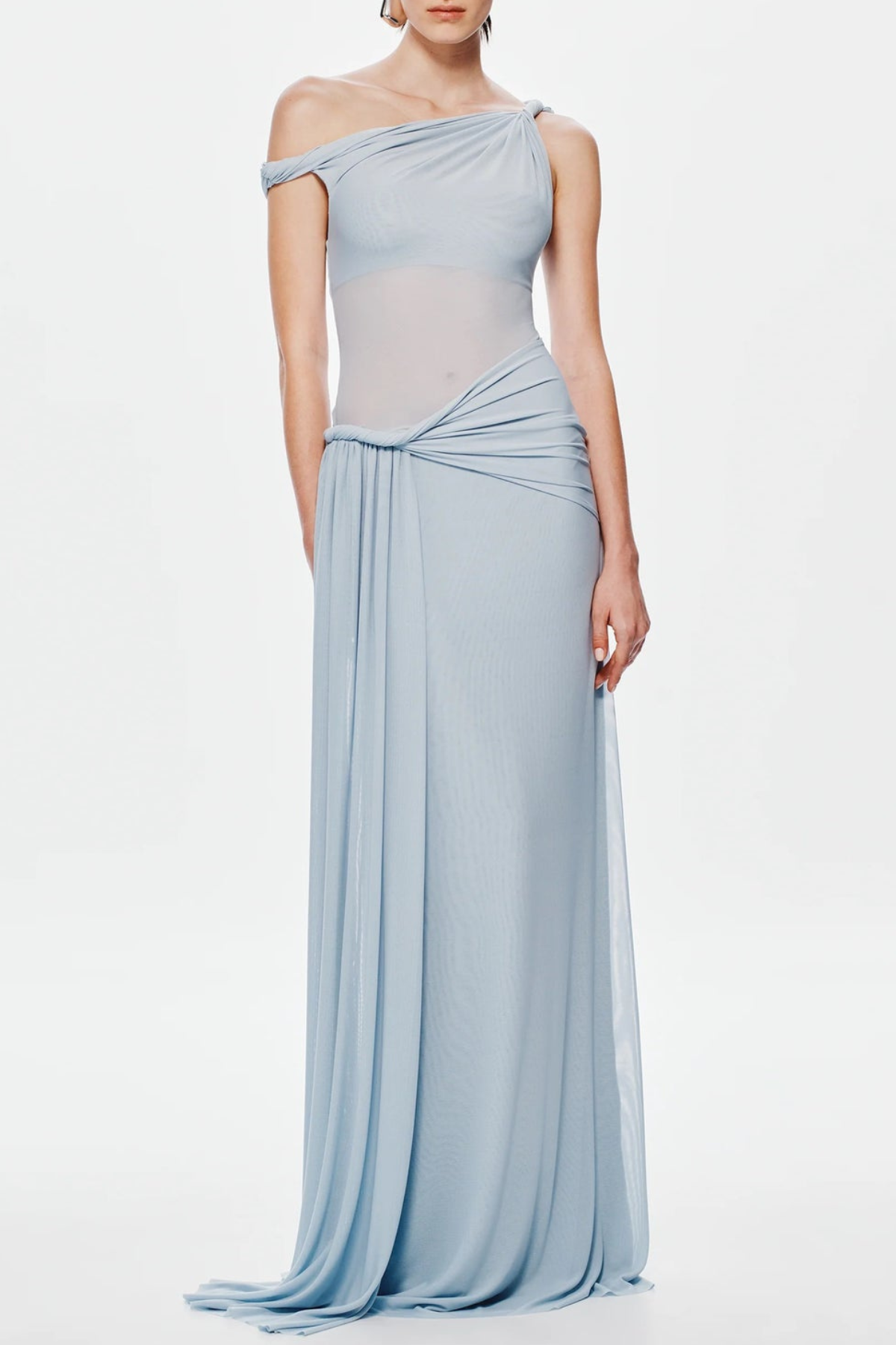 Edina Off Shoulder Twist Maxi Dress - Blue Avalabel
