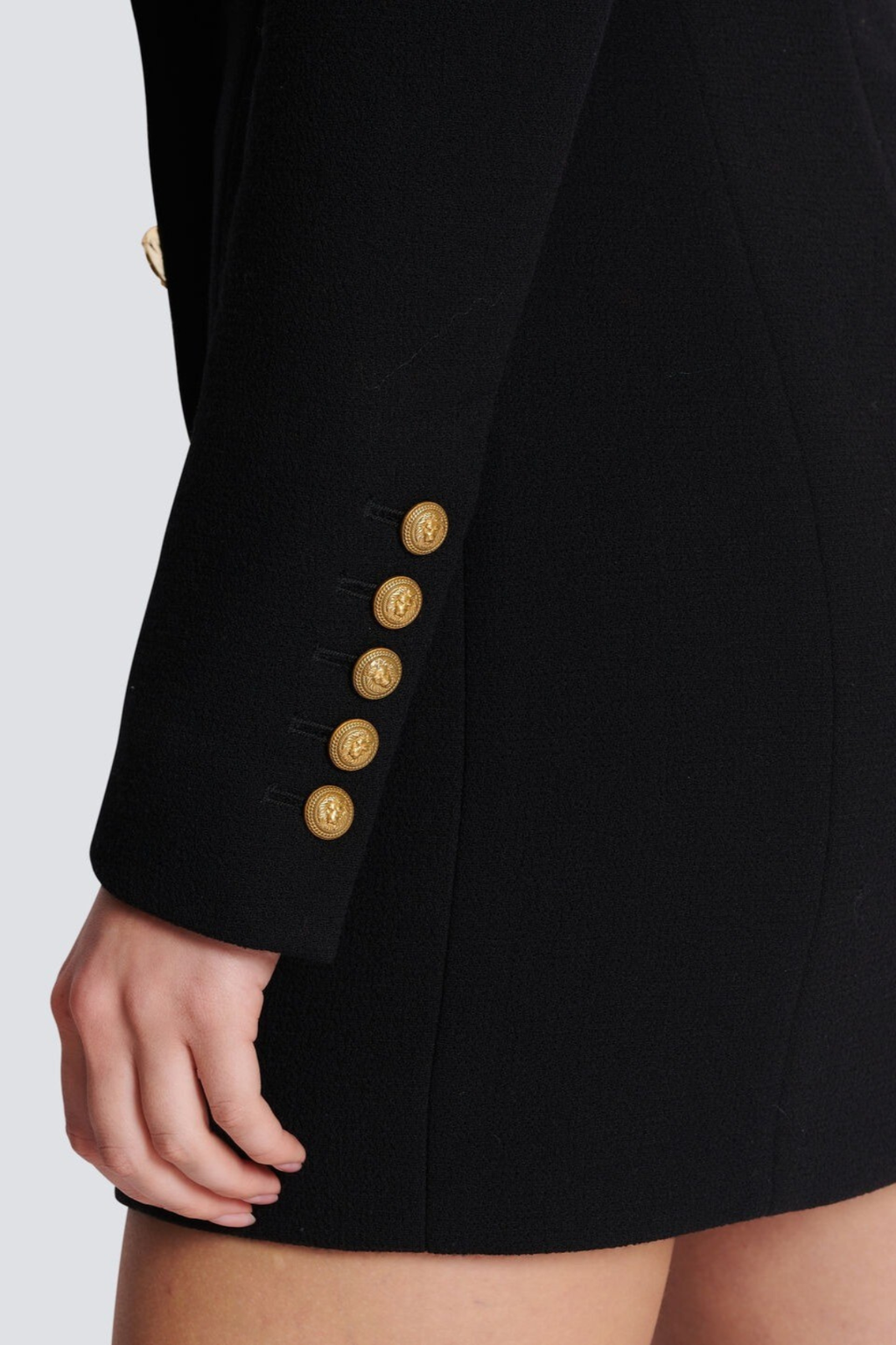 evelyn Asymmetric Buttoned Mini Dress Avalabel